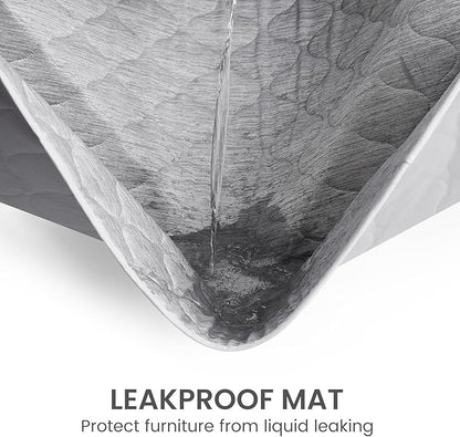 Cozy Bliss Deluxe Leakproof Cooling Blanket for Large Dogs Q-Max 0.5, Soft & Durable Washable Pet Cooling Mat for Hot Weather, Livingroom, Couch & Bed Protector for Cats, Silver Grey, 60"x80"