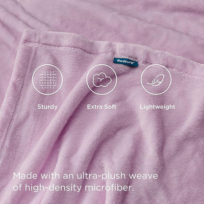 Bedsure GentleSoft Fleece Throw XL Blanket Light Purple - 300GSM Soft Lightweight Plush Cozy Blankets for Bed, Sofa, Couch, Travel, Camping, 50x70 inches