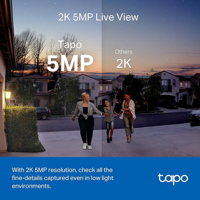 Tapo TP-Link Smart Video Doorbell Camera, Chime Included, 2K 5MP, Color Night Vision, 2-Way Audio, Free AI Detection, Cloud/SD Card Storage, Works w/Alexa & Google Home, D230S1