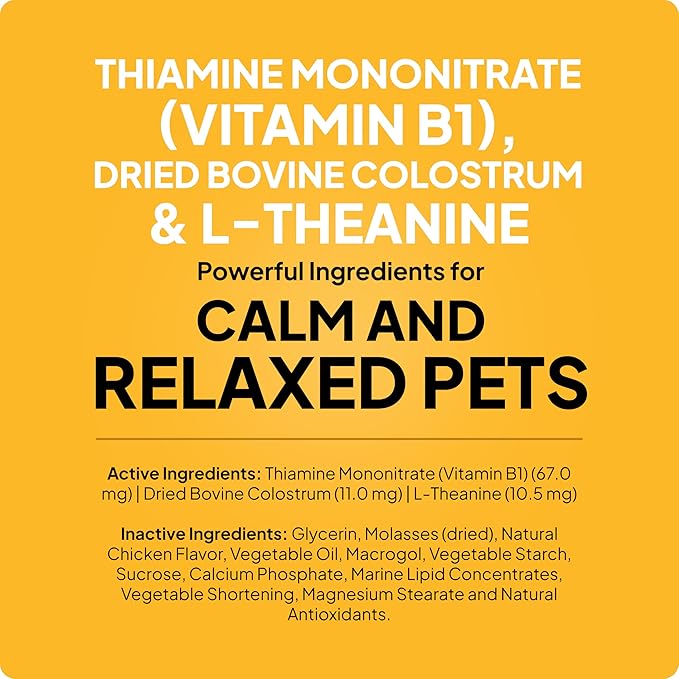 Pala-Tech Calming Chews for Dogs - Dog Calming Treat for Stress & Relaxation - Anxiety Relief Treats - Fast Acting & Long-Lasting - 60 Ct