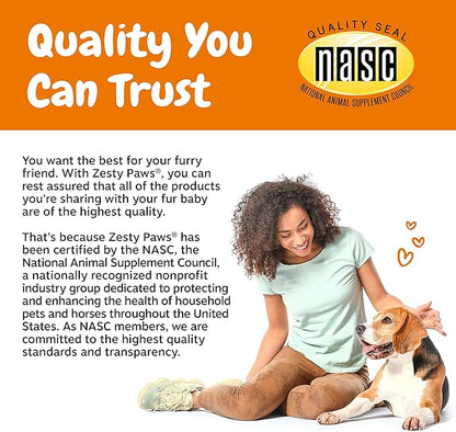 Zesty Paws Senior Dog Multivitamin Treats - Glucosamine for Dogs + Digestive Enzymes & Probiotics - Grain Free Dog Vitamins and Supplements for Skin & Coat + Immune Health Beef - Advanced - 90ct