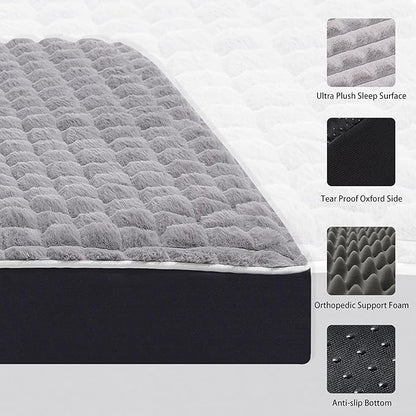 Dog Bed, Waterproof Orthopedic Dog Beds for Large/Medium/Small Dogs, Dog Crate Pad with Removable Washable Pet Mat Cover, Non-Slip Bottom(XXL(47''x29''x4''), Grey)