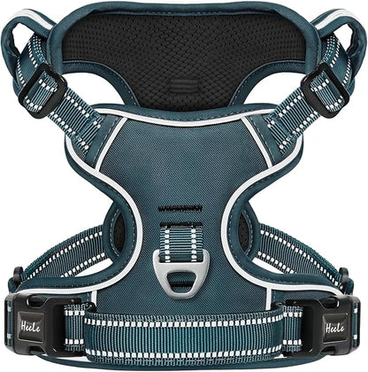 HEELE Dog Harness for Large Dogs No Pull Dog Vest Harness for Large Dog with Soft Padded Handle Reflective for Outdoor Training, Blackish Green, XL
