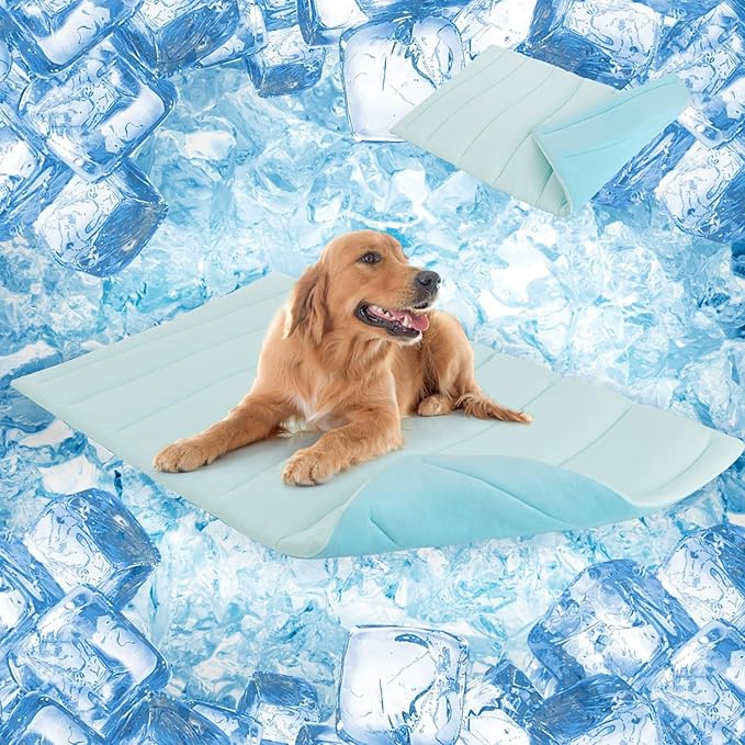 SCENEREAL Dog Cooling Mat for Crate, Thicken Self-Cooling Dog Pad Reversible (Cool & Warm), 59"x40" Pet Cool Bed for M Large XL Dogs,Kennel Sofa Mats Machine Washable, Durable Non-Toxic Gel, Outdoor
