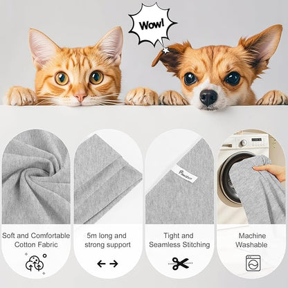 Pawaboo Pet Sling Carrier for Small Dogs and Cats, Hands Free Dog Carriers Sling, Anti-Anxious Soft Cotton Front Facing Cat Carrier Papoose, Puppy Kitten Pouch Reduce Back Neck Pain, Gray