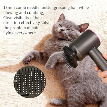 Pet hair blowing comb-Skin Friendly Grooming Tool for Dogs, Cats, and Puppies, Deshedding and Hair Removal for Long and Short Haired Pets (dark gray)