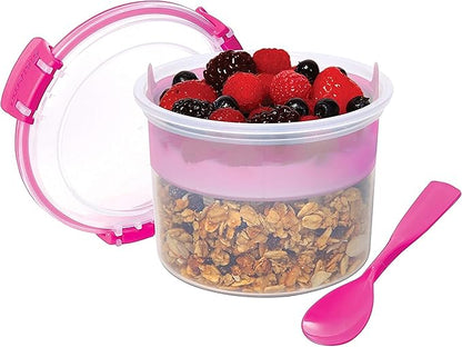 Sistema To Go Collection Breakfast Plastic Bowl Food Storage Container, 17.9 oz./0.5 L, Color Received May Vary, 1 Count (Pack of 2)