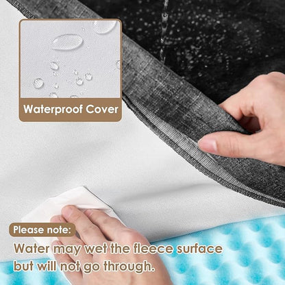 EHEYCIGA Orthopedic Dog Bed Waterproof 36"x27", Memory Foam Pet Bed for Larged Size Dogs, Washable Pet Mat with Removable Cover, Dark Grey