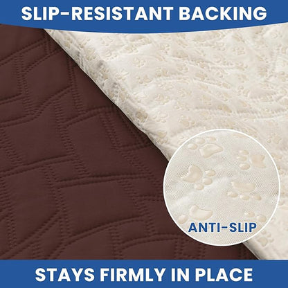 Waterproof Dog Bed Cover, Non-Slip Dog Blanket for Couch, Couch Covers for Dogs Washable, Pet Blanket for Furniture, Pet Bed Mat for Sofa, Car, Pet Supplies (52x82 Inch, Coffee)