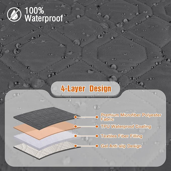 VANSOFY Couch Cover, Waterproof Sofa Covers Washable Slipcover Furniture Protector Couch Seat Covers Non-Slip Couch Cover for Dogs, Pets(Oversized Sofa, Charcoal Gray)