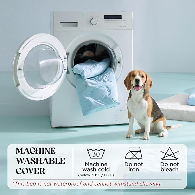 LE SURE Cooling Dog Bed Medium Size Dog, Q-Max>0.5 Cooling Mat with Removable Washable Cover, Breathable Orthopedic Egg Crate Foam Summer Pad for Active/Long-Haired/Senior Pets/Cats/Puppy, 29x18 Inch