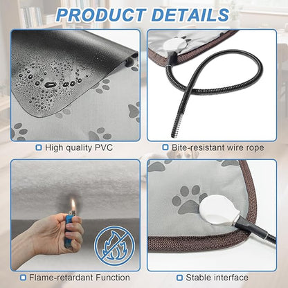 Bestio Cat Heating Pad，16 in Dog Cat Heating Pad with Timer,Obtain UL & MET certificat with Smart Thermostat Switch (1-24 Hours),Indoor Pet Heating Pad for Cats Dogs, Rabbit Pet Heated Pad -Blue