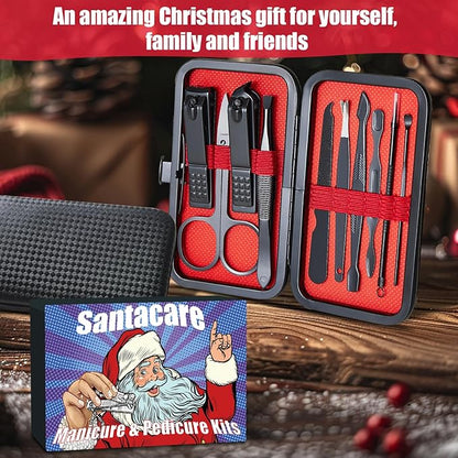 Manicure Set 10 in 1 Mens Gifts Travel Nail Clipper Kit, Christmas Stocking Stuffers for Men and Women, Nail Grooming Kit Birthday Christmas Gifts for Him Her Boys Girls Husband Boyfriend