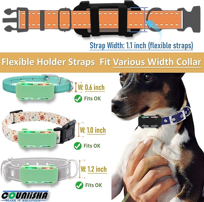 2 Pack Silicone Holder Compatible for Tractive GPS Dog Tracker (2025) for pet Collar,Durable Rubber Cover,Secure case Compatible for tractive Dog 6 tag for Necklace (Black,Green)