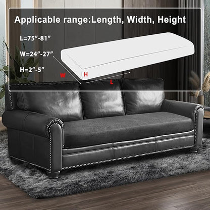 ANARACHON Leather Look Couch Cushion Covers Sofa Seat Slipcovers Sets Couches Furniture Protector for Sectional Armchair Loveseat Pets Kids Stretch Spandex Fabric (1 Cushion XL Sofa, Light Grey)