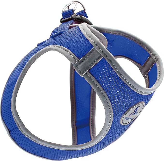 Kruz Dog Harness (Chest 18.5"-19.5", Weight 15–20 lbs) Athletica Adjustable Heavy Duty No Choke Puppy Vest for Small Dogs Lightweight Air Mesh, Reflective, Puppy Essentials – Blue, Large