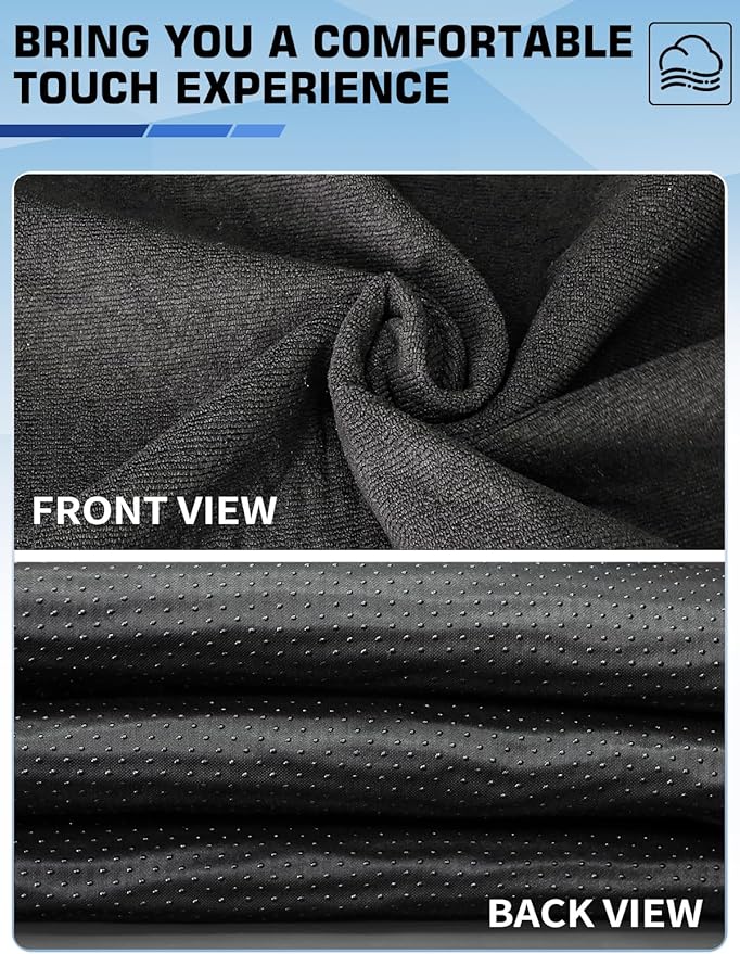 1160g Heavy Duty Towel Car Seat Cover, Sweatproof Absorbent Microfiber Rear Seat Protector for Gym Beach Athletes, Universal Fit Waterproof Back Seat Mat for Sedans SUV Minivans, Black