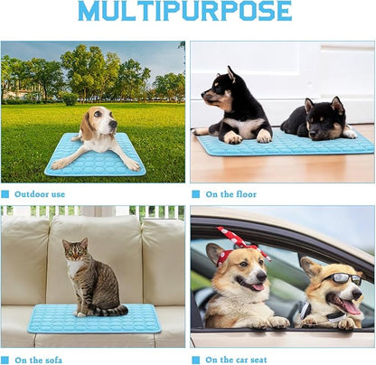 2026 Upgraded Dog Cooling Mat Large Cooling Pad-Q-Max>0.4 Summer Pet Bed for Dogs Cats Kennel Pad with Chill Cool Fiber,Breathable Portable Pet Self Cooling Blanket Machine Washable,40"x28"