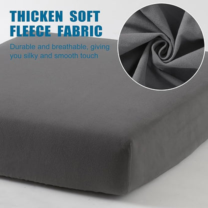 100% Waterproof Couch Cushion Covers L Shaped Chaise Cover, Stretch Seat Covers for Sectional Sofa, Reversible Couch Sofa Protector Covers for Kids Pets, Washable(Chaise Cover, Grey)