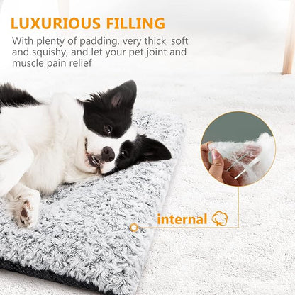 Dog Bed Kennel Pad Washable Anti-Slip Crate Mat for Medium Dogs and Cats (30-inch)