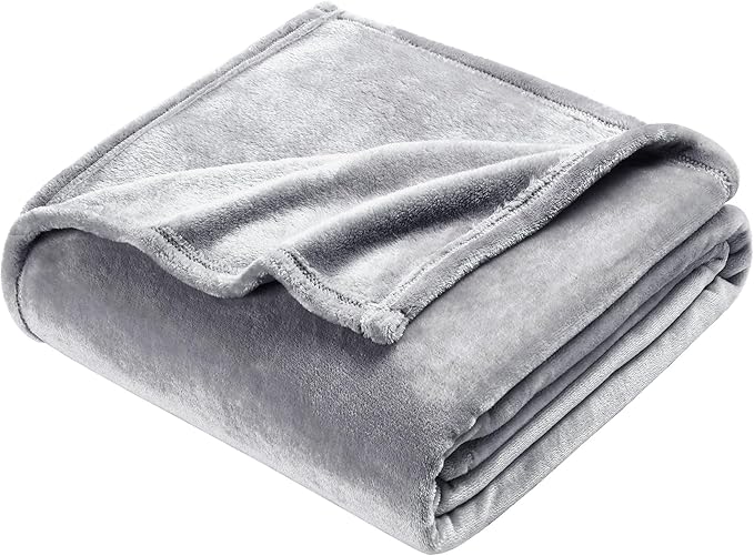DREAMNINE Soft Plush Cute Fleece Throw Blanket for Couch Sofa 50" x 60", Decorative Solid Gray Lightweight Velvet Blanket for Chair,Cozy Accent Shaggy Minky Fuzzy Flannel Blanket for Bedroom Dorm,Grey