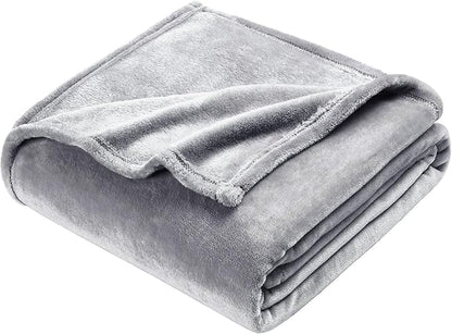 DREAMNINE Extra Large Soft Comfy Fluffy Fleece Bed Blanket Queen Size 90" x 90", Luxury Decorative Fuzzy Blanket for Women Girl, Big Cozy Gray Shaggy Warm Flannel Blankets for Winter Autumn Pets, Grey