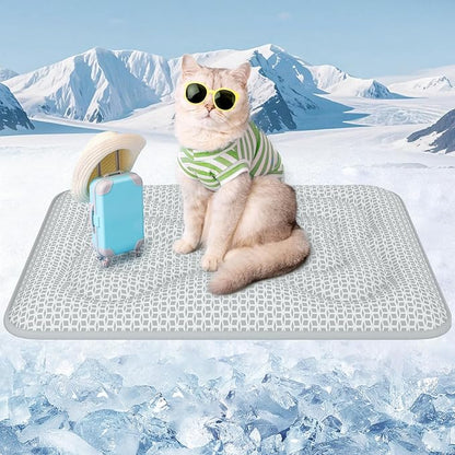 Rywell Dog Cooling Mat, 24”x18” Super Thick & Reversible Cooling Mat for Dogs, Arc-Chill 3.0 & PCM for Long-Lasting Cool and Color-Changing (Q-Max > 0.5), All-Season Use & Portable for Travel