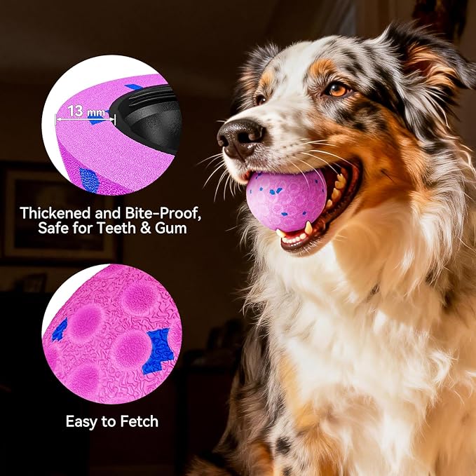 Interactive Dog Toys - Chew-Proof Dog Ball for Aggressive Chewers, Self-Moving Automatic Vibration with 3 Modes, IP54 Waterproof E-TPU, Ideal for Medium and Large Dogs