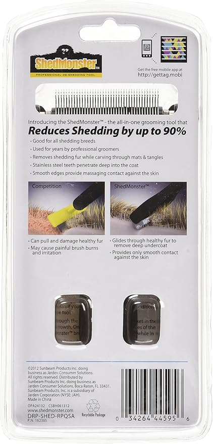 Oster ShedMonster De-Shedding Tool, Fine or Short Coats (DRP-SHED-RPQS)