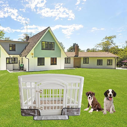 Dog Playpen Bottom Pad Fits for 35 Inch 4 Panels Exercise Pet Playpen, Dog Crate Pad Puppy Playpen Pad Leakproof Non-Slip(Playpen Not Included) Gray