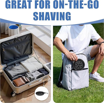 Ezcora Foldable Silicone Shaving Bowl with Carabiner, Portable Shave Mug for Men, Quick-Lather Shaving Cream & Soap Bowl, Lightweight Collapsible Design with Non-Slip Base