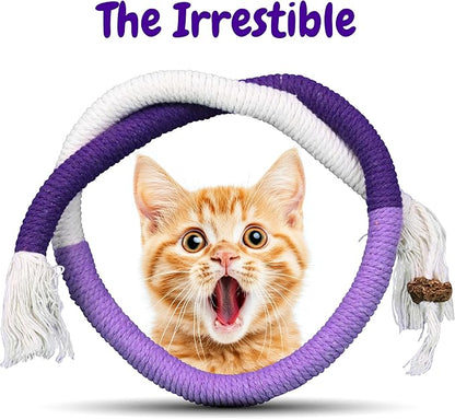 Cat Chew Rope - 3 Pack Cat Chew Ropes for Teeth Cleaning, Kitten Teething Toys with Stick to Transfer Chewing from Wires to Cotton String