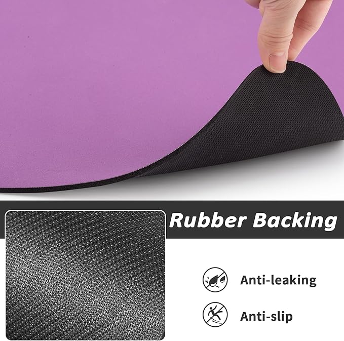 HotLive Dog Food Mat - Absorbent Cat Mat for Food and Water, No Stains Pet Feeding Bowl Mat, Easy to Clean Pet Placemats, Quick Dry Dog Water Dispenser Mat for Messy Drinkers | Purple 24"x36"