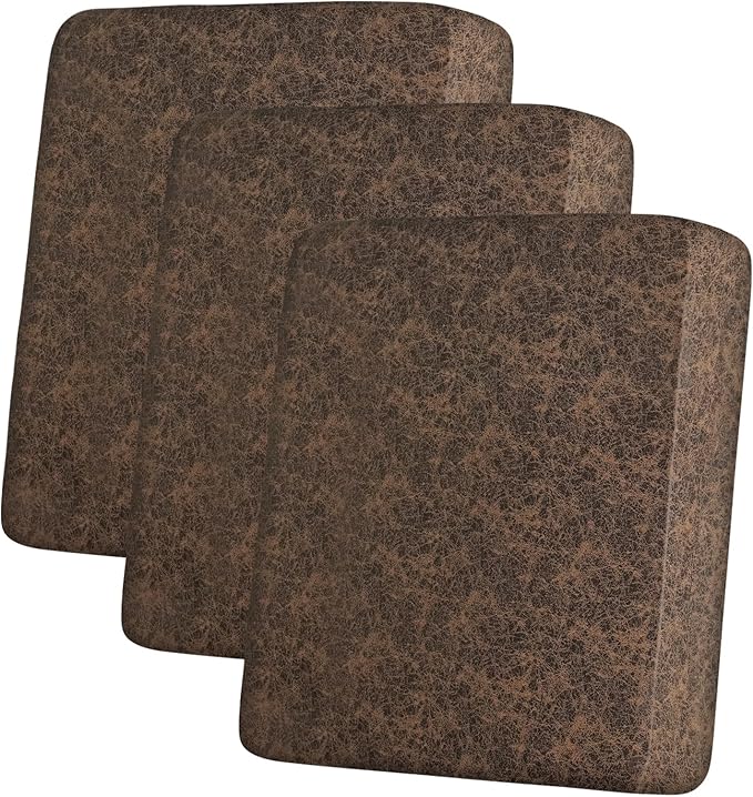 ANARACHON Leather Look Couch Cushion Covers Sofa Seat Slipcovers Sets Couches Furniture Protector for Sectional Armchair Loveseat Pets Kids Stretch Spandex Fabric (3 Cushion Sofa, Taupe)