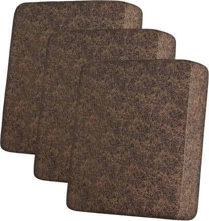 ANARACHON Leather Look Couch Cushion Covers Sofa Seat Slipcovers Sets Couches Furniture Protector for Sectional Armchair Loveseat Pets Kids Stretch Spandex Fabric (3 Cushion Sofa, Taupe)
