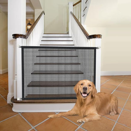2-Pack Dog Gate for Stairs Pet Gates for The House: Dogs Screen Mesh Gate for Doorways Stairways Indoor Safety 29 inches Tall, 41 inch Wide
