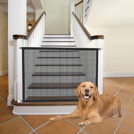 2-Pack Dog Gate for Stairs Pet Gates for The House: Dogs Screen Mesh Gate for Doorways Stairways Indoor Safety 29 inches Tall, 41 inch Wide