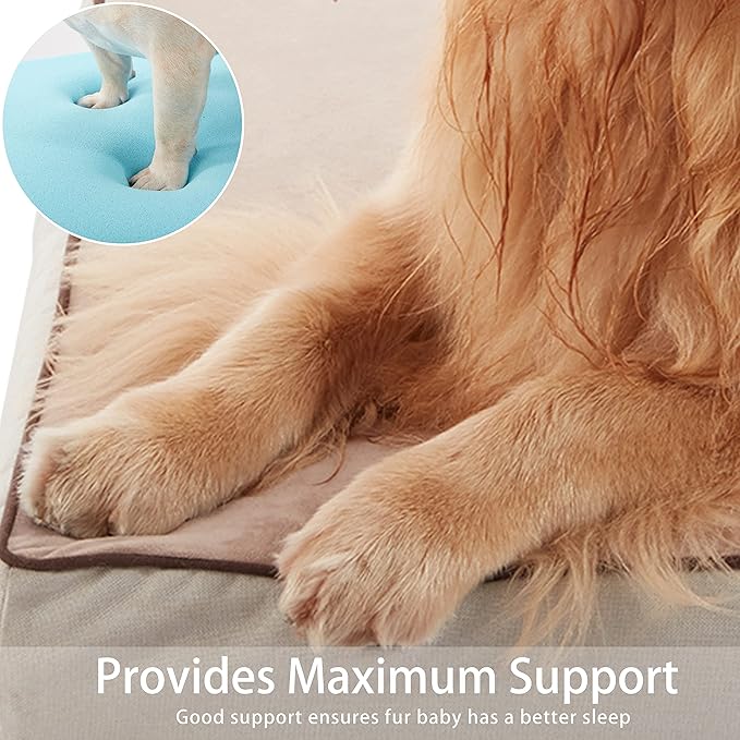 Orthopedic Memory Foam Dog Bed, Cooling Dog Beds for Medium/Large Dogs -Waterproof Pet Bed for Crate with Removable Washable Cover, L(35inch,65Lbs)
