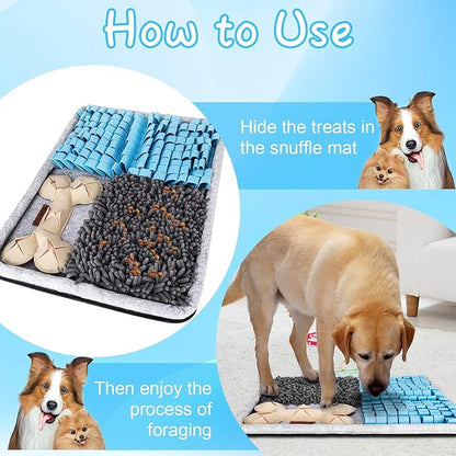 Snuffle Mat for Dogs, Interactive Feed Mat for Boredom, 17.3"×23.6" Pet Foraging Mat for Smell Training and Slow Eating with Stress Relief, Foraging Skills, Brain Stimulation