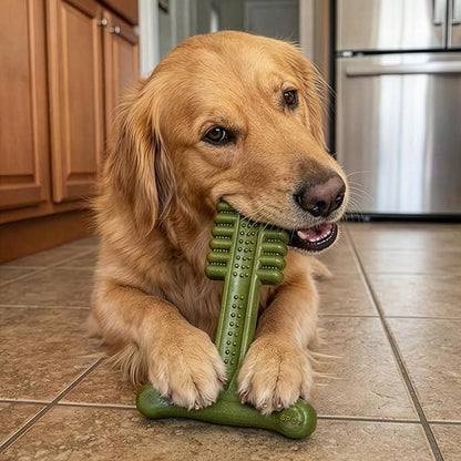 SPOT Bam-Bones Plus Toothbrush Dog Chew Toy for Large Dogs 60-90 lbs, Bamboo & Nylon Dental Chew with Mint & Baking Soda, T-Bone Shape for Moderate to Heavy Chewers, 7 Inch