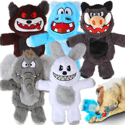Bzonsmart Dog Squeaky Toys Tough Plush Chew Toys Bundle for Small Medium Large Dogs Interactive Dog Toys to Keep Them Busy Durable Dog Toys for Teething Chewing Playing Training