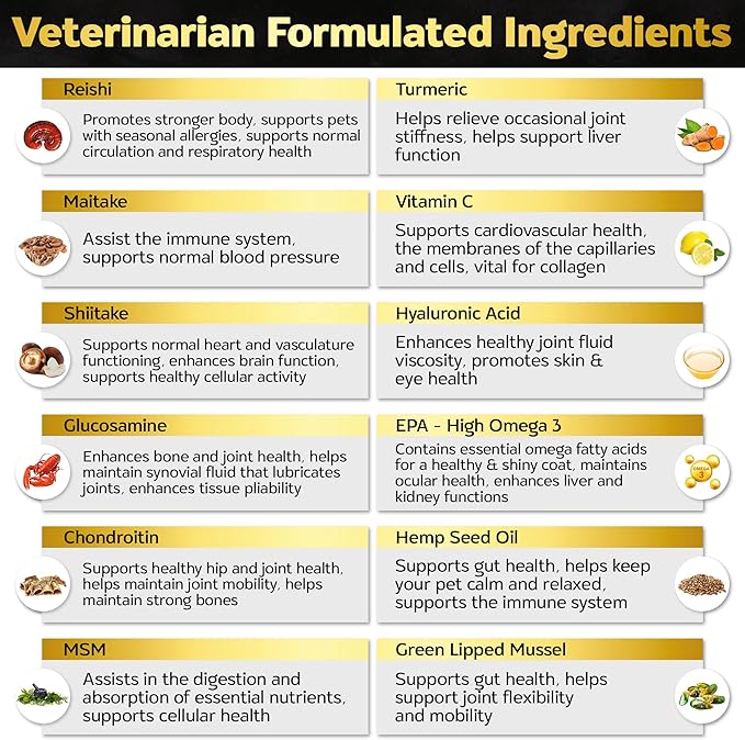 Premium Hip and Joint Supplement for Dogs, Glucosamine for Dogs with Chondroitin, MSM, Turmeric & Omega 3, Daily Dog Joint Supplement Soft Chews, Bacon, 30 Count