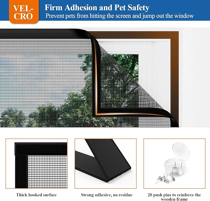 Customizable Pet Proof Window Screen Replacement White, Best Vinyl Coated Polyester Dog Cat Resistant Heavy Duty, Mesh Net Netting Curtain Wire Good Repair for Patio/Porch/Sliding/DIY/Big Pets Owners