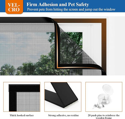 Customizable Pet Proof Window Screen Replacement White, Best Vinyl Coated Polyester Dog Cat Resistant Heavy Duty, Mesh Net Netting Curtain Wire Good Repair for Patio/Porch/Sliding/DIY/Big Pets Owners