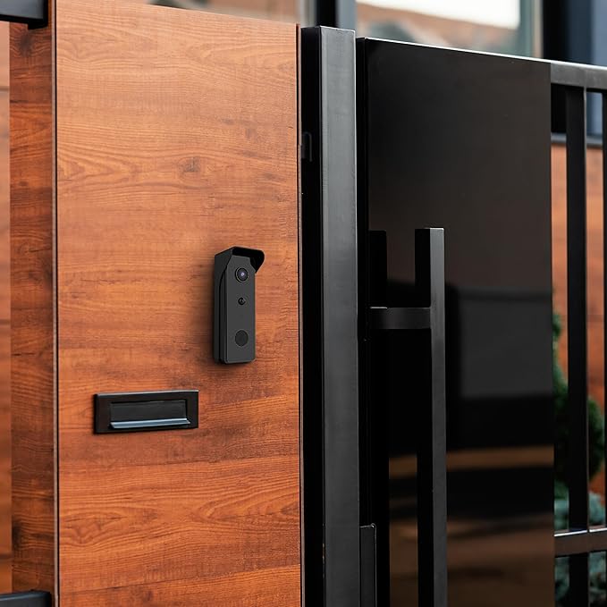 Feit Electric Smart Video Doorbell Camera, 2.4GHz Wi-Fi, No Hub, Two-Way Audio, Advance Motion Detection, 16ft. Night Vision, 2K HD Video, Micro SD Card Storage, Chime Included, Battery Powered Design
