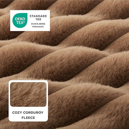 Bedsure ComfyFleece™ Orthopedic Dog Beds for Extra Large Dogs, Waterproof Memory Foam XL Pet Bed with Sides, Non-Slip and Egg-Crate Foam Big Dog Couch Sofa with Washable Corduroy Cover, Brown