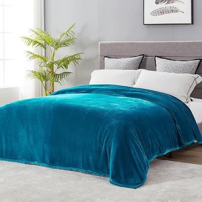 DREAMNINE Extra Large Soft Comfy Fluffy Fleece Bed Blanket Full Size 80" x 90", Luxury Huge Decorative Fuzzy Blanket for Women Girl, Big Cozy Shaggy Warm Flannel Blankets for Winter Autumn Pet, Teal