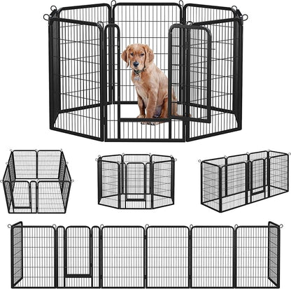 Topeakmart Unleashed Dog Playpen 40 inch 8-Panel Portable Pet Fence for Small/Medium/Large Dogs | Indoor, Outdoor, Yard & RV Camping Use