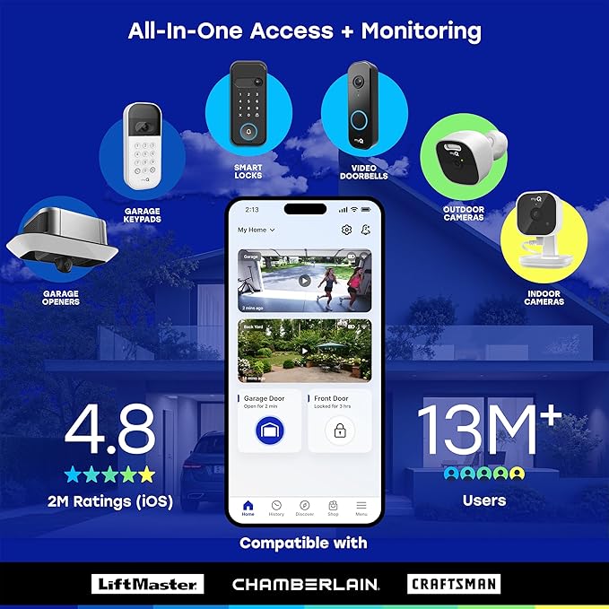 myQ Indoor Plug-in Security Camera Gen 2 – 2K Smart Wi-Fi Camera with Night Vision, Baby and Pet Monitor, Motion Detection and Alerts, 2-Way Audio & App Control, 2 Pack
