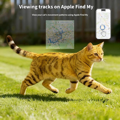 Pet Tracker,GPS Collar for Cats,Smart tag,Waterproof Compatible with Find My,No Monthly Fee,Advanced Tracking Solution Smart Collar for Pet Safety Ideal Small Large Cats(iOS User)